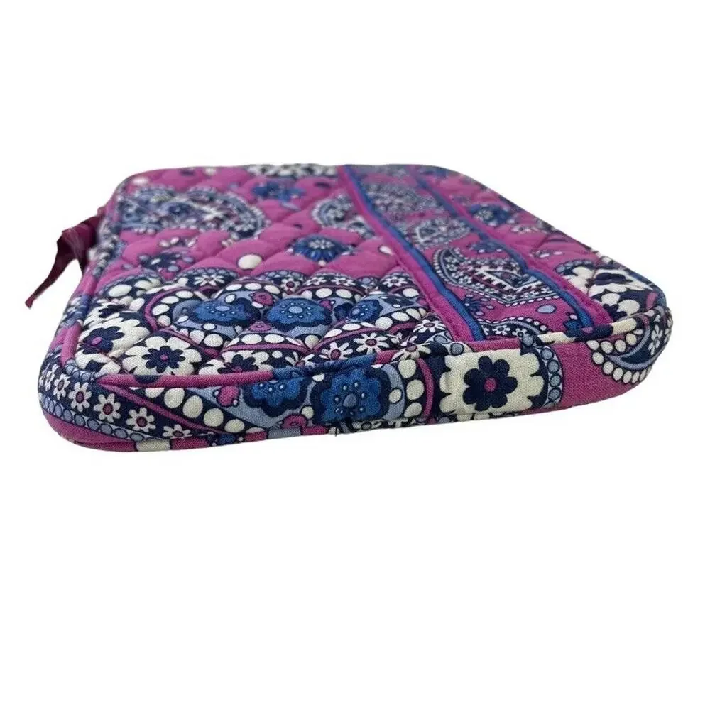 Vera Bradley Boysenberry Tablet Sleeve Padded Paisley Zip Around Bag Quilted